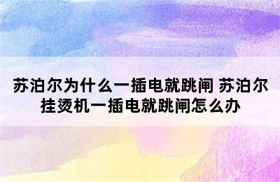 苏泊尔为什么一插电就跳闸 苏泊尔挂烫机一插电就跳闸怎么办